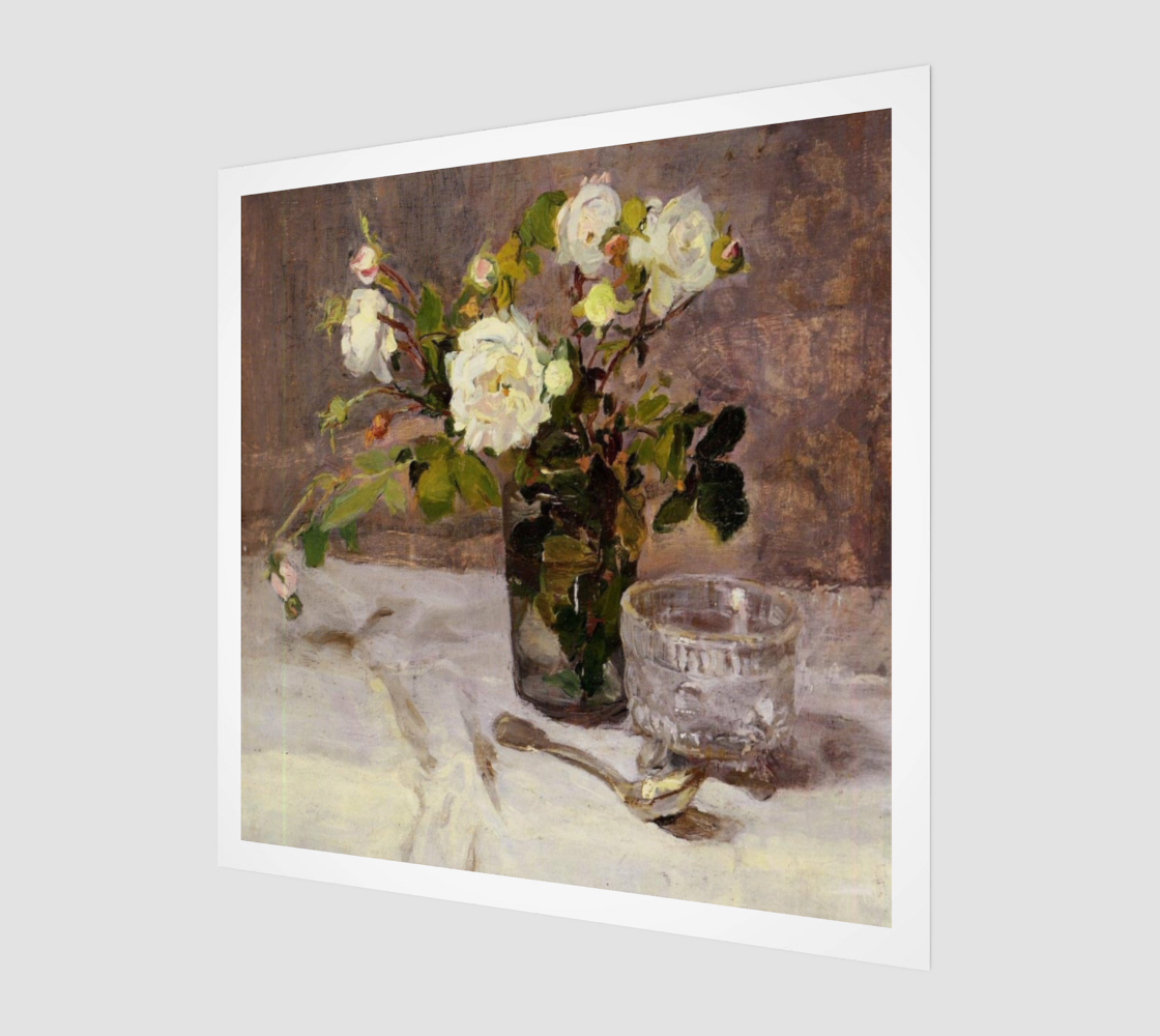 Roses in a Glass by Eva Gonzalès | Fine Art Paintings