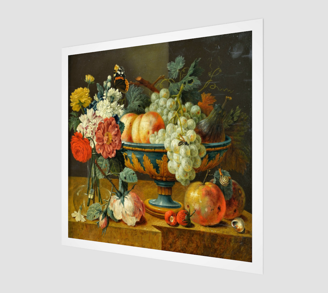 Heem Fruit bowl with flowers by Jan Davidsz de Heem