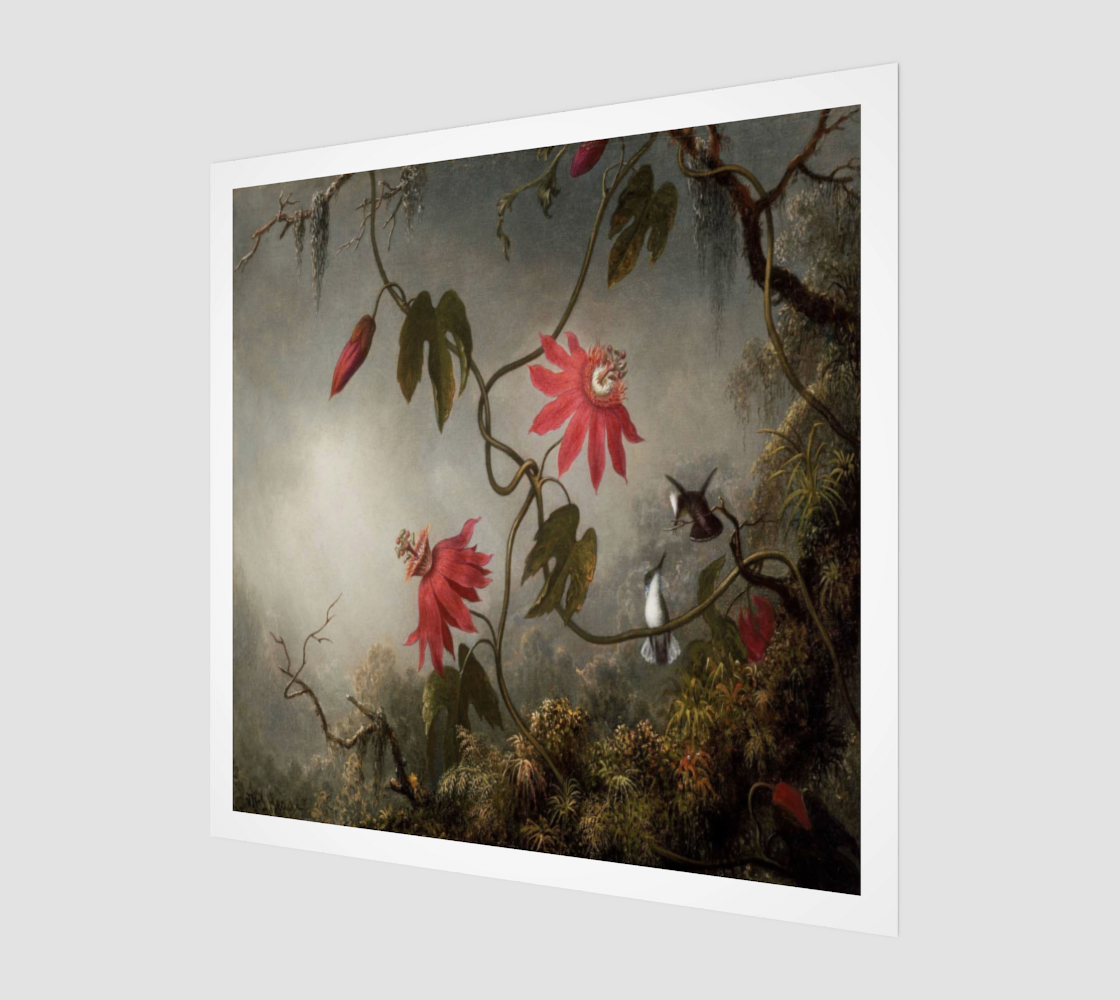 Passion Flowers with Hummingbirds by Martin Johnson Heade