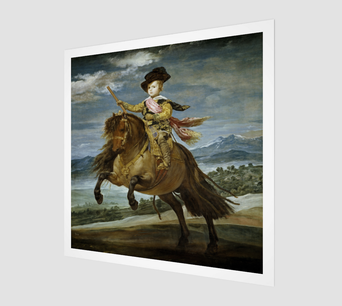 Equestrian Portrait of Prince Balthasar Charles by Diego Velazquez