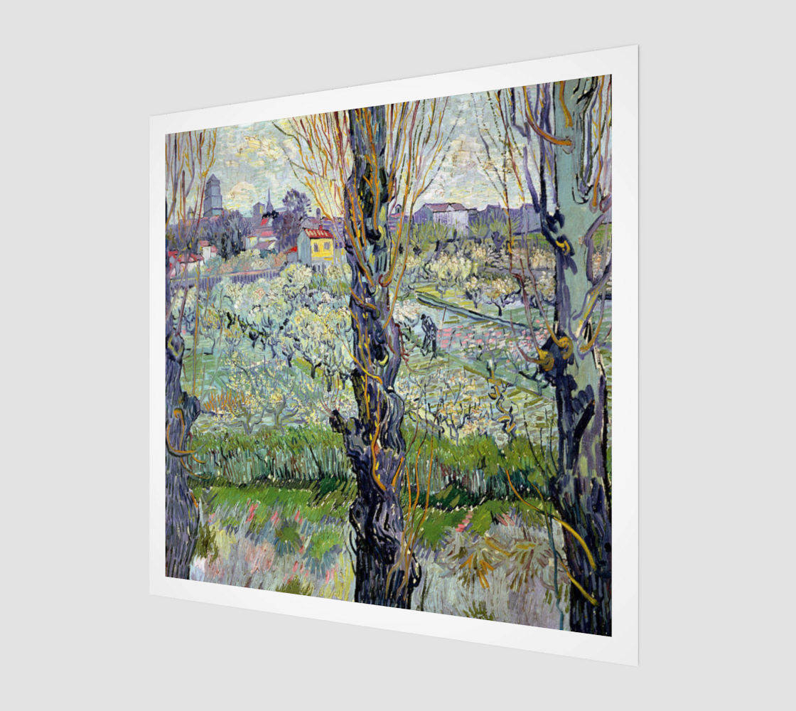 View of Arles - Flowering Orchards by Vincent Van Gogh