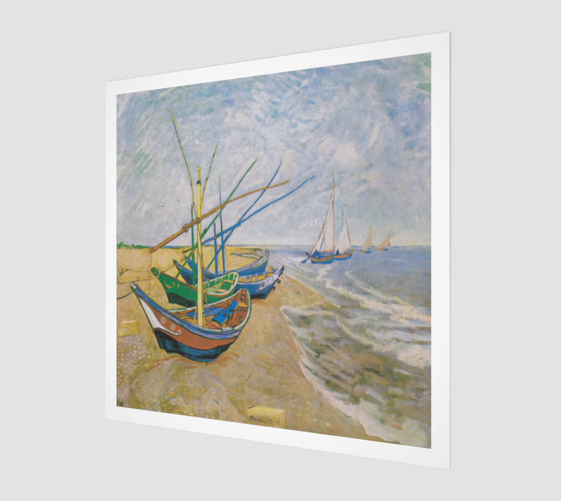 Fishing boats on the Beach at Les Saintes-Maries-de-la-Mer by Vincent van Gogh