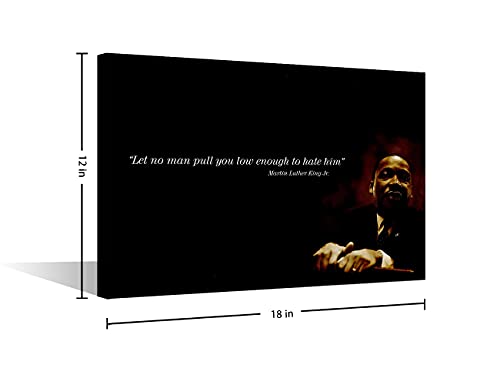 Martin Luther King Motivational Canvas Wall Art Inspirational Quotes Poster Art Prints for House Decor Wall Pictures for Living Room Framed Stretched Canvas Art Ready to Hang, 12" Wx18 H