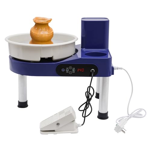 Professional Table Top Pottery Wheel with Foot Pedal & LCD Screen Ceramic Machine Electric Pottery Machine with Detachable Basin