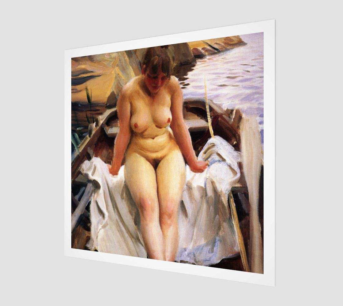 Woman in a boat by Anders Zorn