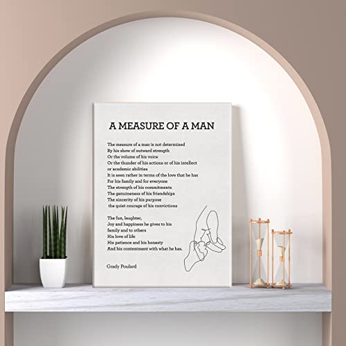 Motivational Wall Art the Measure of a Man is Not Determined Canvas Print Inspirational Quote Framed Painting for Home Wall & Tabletop Decor
