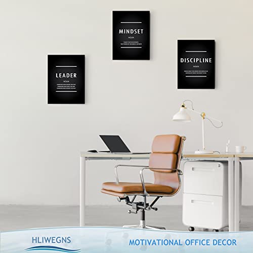 HLiWEGNS Motivational Mindset Canvas Wall Art, Inspiration Leader Discipline Quotes Reminder Decor Positive Affirmation Poster Success Wall Hanging Picture Leadership Gift for Home Office Workplace