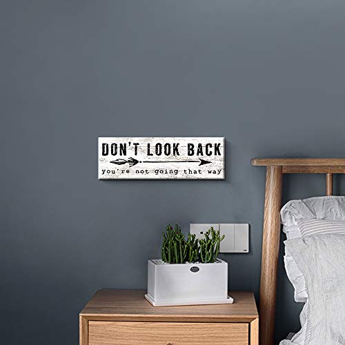 Inspirational Wall Art - Don’t Look Back - Quote & Saying Art Painting, Motto Print Canvas Picture, Motivational Wall Art for Office or Living Room Home Decor (White)