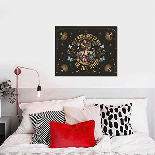 Inspirational Encouragement Positive Canvas Wall Arts For Women Teen Girls Motivational Wall Decor for Bedroom Living Room - I AM THE STORM