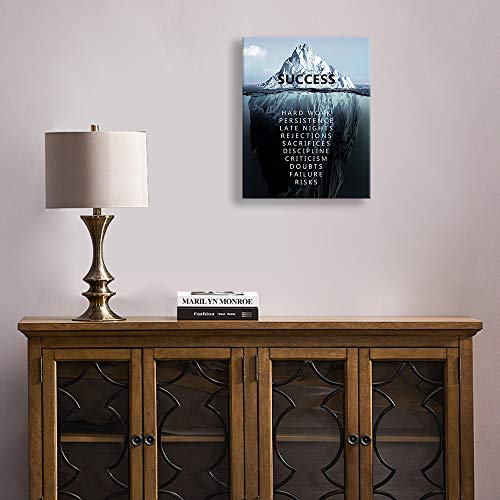 Kas Home Inspirational Wall Art Success Motivational Poster Quotes Wall Decor for Living Room Bedroom Office Bathroom Canvas Print sign Framed Art Decoration Ready to Hang