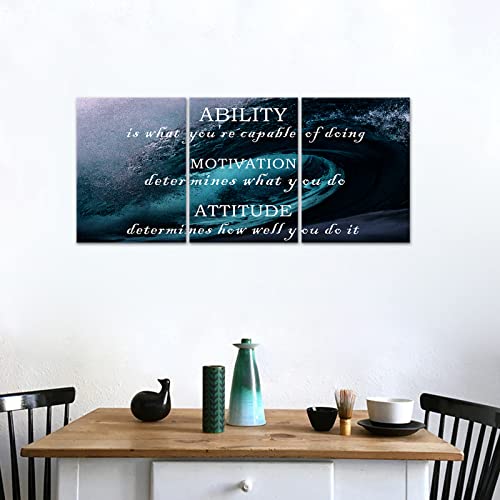 Inspirational Canvas Wall Art for Office Motivational Quotes Wall Decor Ability Motivation Attitude Saying Words Posters Prints Positive Entrepreneur Quote Office Bedroom Decor Framed [36''Wx 16''H]