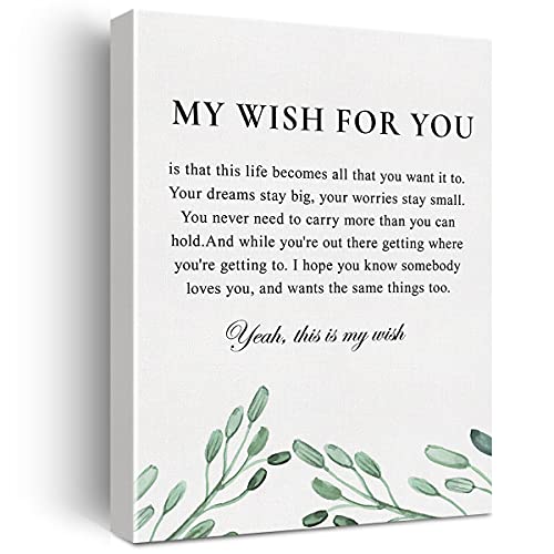 Inspirational Quotes Canvas Wall Art Motivational My Wish for You Quote Canvas Print Positive Canvas Painting Office Home Nursery Wall Decor Framed Gift 12x15 Inch