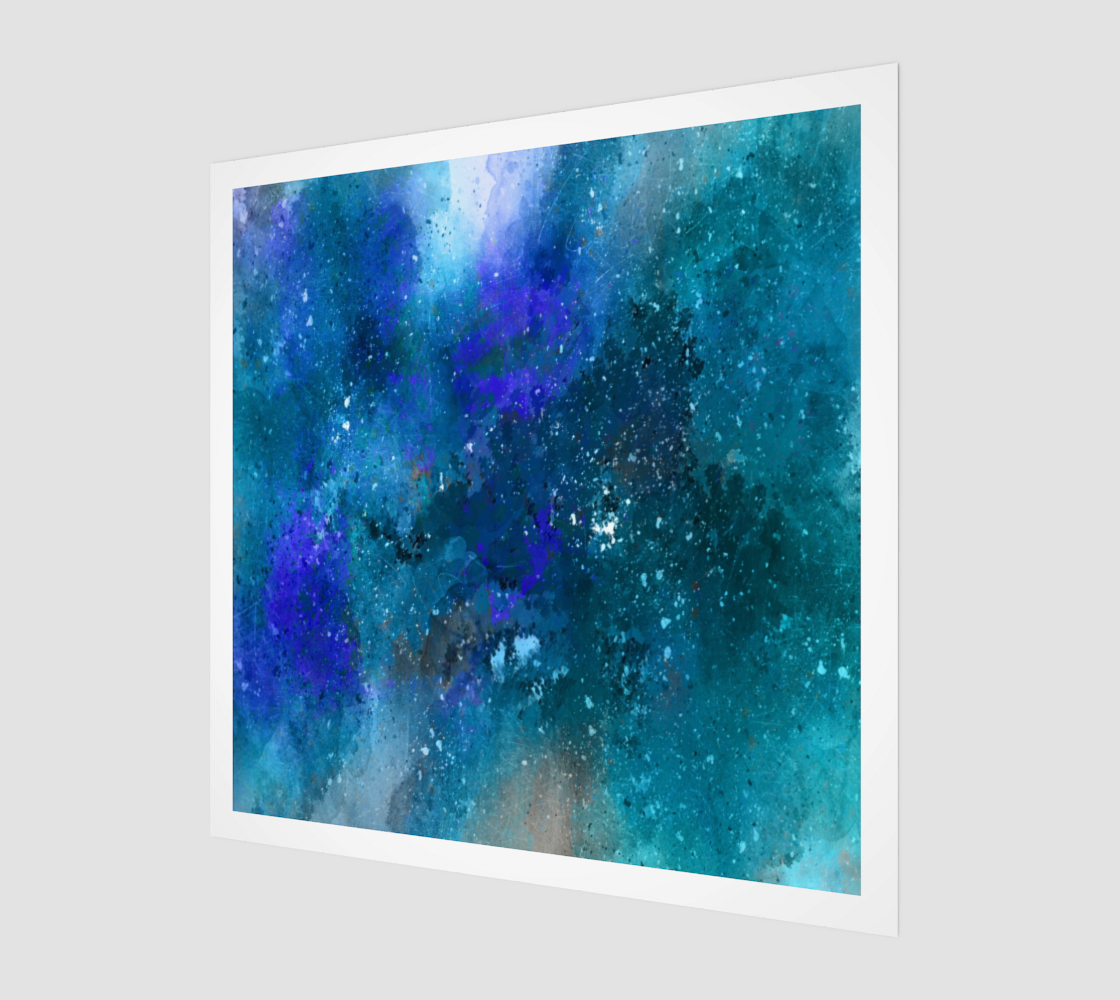 Modern Abstract Blue, White, & Purple Painting