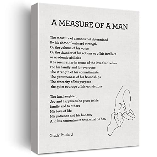 Motivational Wall Art the Measure of a Man is Not Determined Canvas Print Inspirational Quote Framed Painting for Home Wall & Tabletop Decor