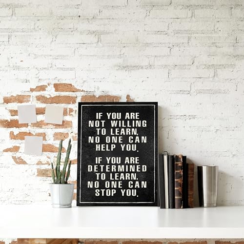Inspirational Wall Decor Motivational Framed Canvas Print Wall Art Positive Quotes Wall Decor Inspirational Quotes for Home Office 11.5x15 Inches