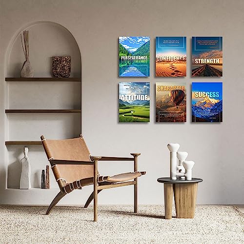 Inspirational Quotes Wall Art,Motivational Wall Art Decoration Painting, landscape Canvas Wall Art， Suitable for Library, Office， Living Room,Home Deco,Tabletop/Hanging,| 6-pack(29 x 38 cm) framed 1