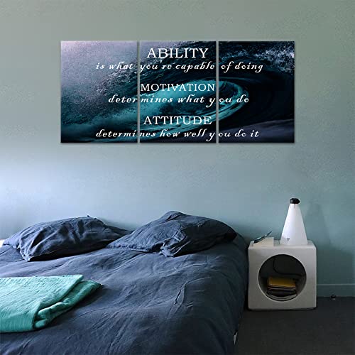 Inspirational Canvas Wall Art for Office Motivational Quotes Wall Decor Ability Motivation Attitude Saying Words Posters Prints Positive Entrepreneur Quote Office Bedroom Decor Framed [36''Wx 16''H]