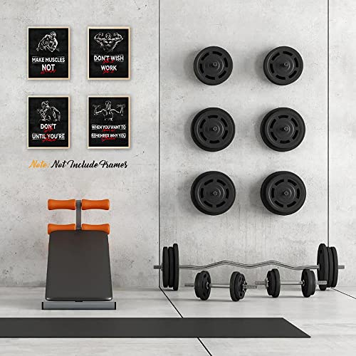 YIMEHDAN Inspirational Gym Quote Wall Art Print - Workout Fitness Canvas Print - Sports Themed Artwork for Gym Exercise Room Decor (Set of 6) - Unframed - 8X10 inch