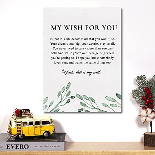 Inspirational Quotes Canvas Wall Art Motivational My Wish for You Quote Canvas Print Positive Canvas Painting Office Home Nursery Wall Decor Framed Gift 12x15 Inch