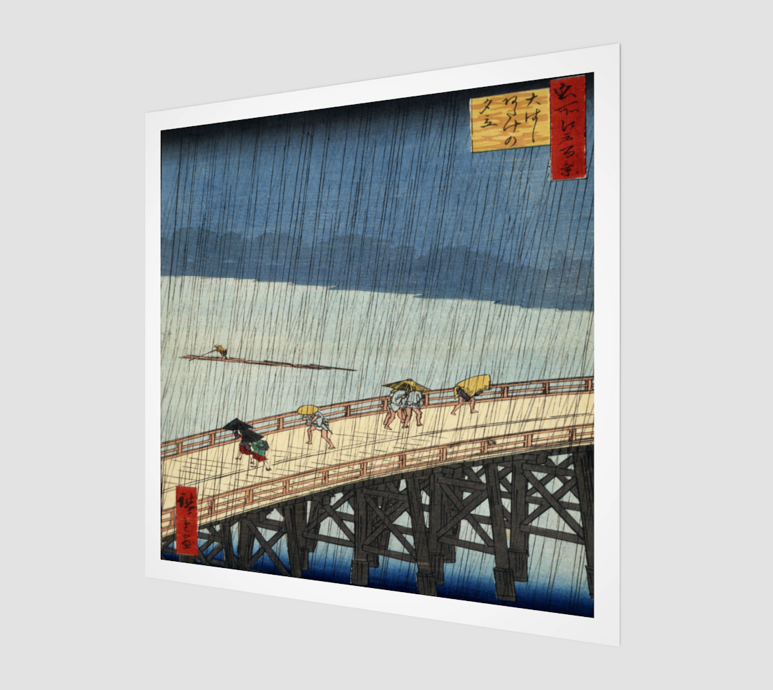 Sudden Shower over Shin-Ohashi bridge and Atake by Ando Hiroshige