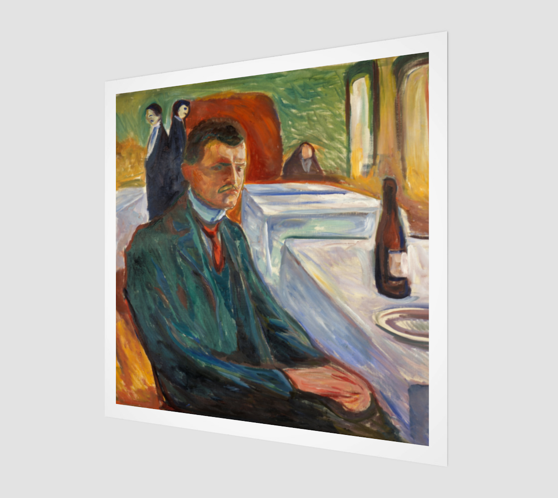 Edvard Munch Self-Portrait with a Bottle of Wine
