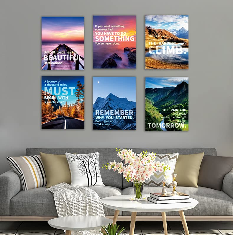 Motivational Wall Art Decoration Painting, landscape Canvas Wall Art，Office Wall Art，Suitable for Library, School, Gym,Office， Living Room,Home Deco,Tabletop/Hanging(29x38cm) Framed