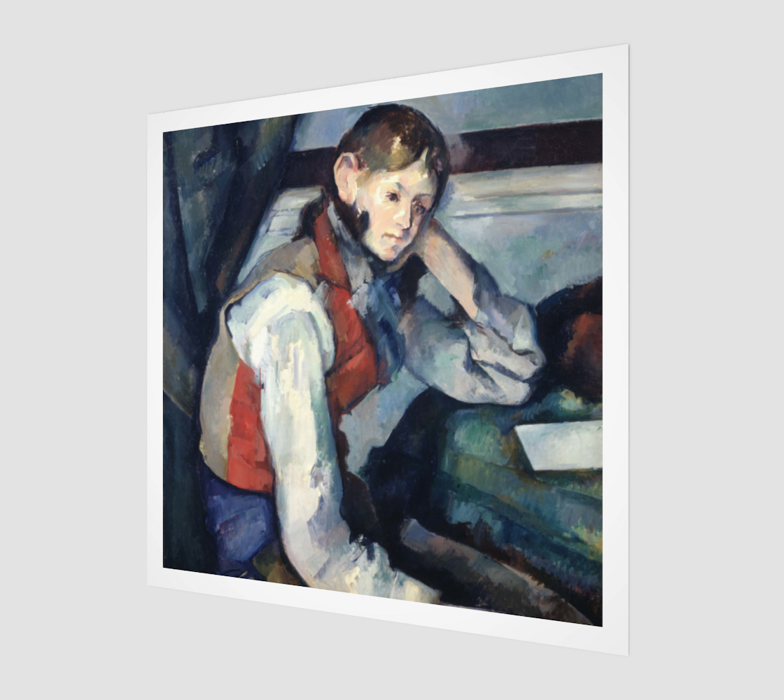 Boy in a Red Vest by Paul Cézanne [Museum Quality Fine Art Prints] - Fine Art