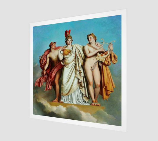 Minerva between Apollo and Mercury by Anne-Louis Girodet de Roussy-Trioson