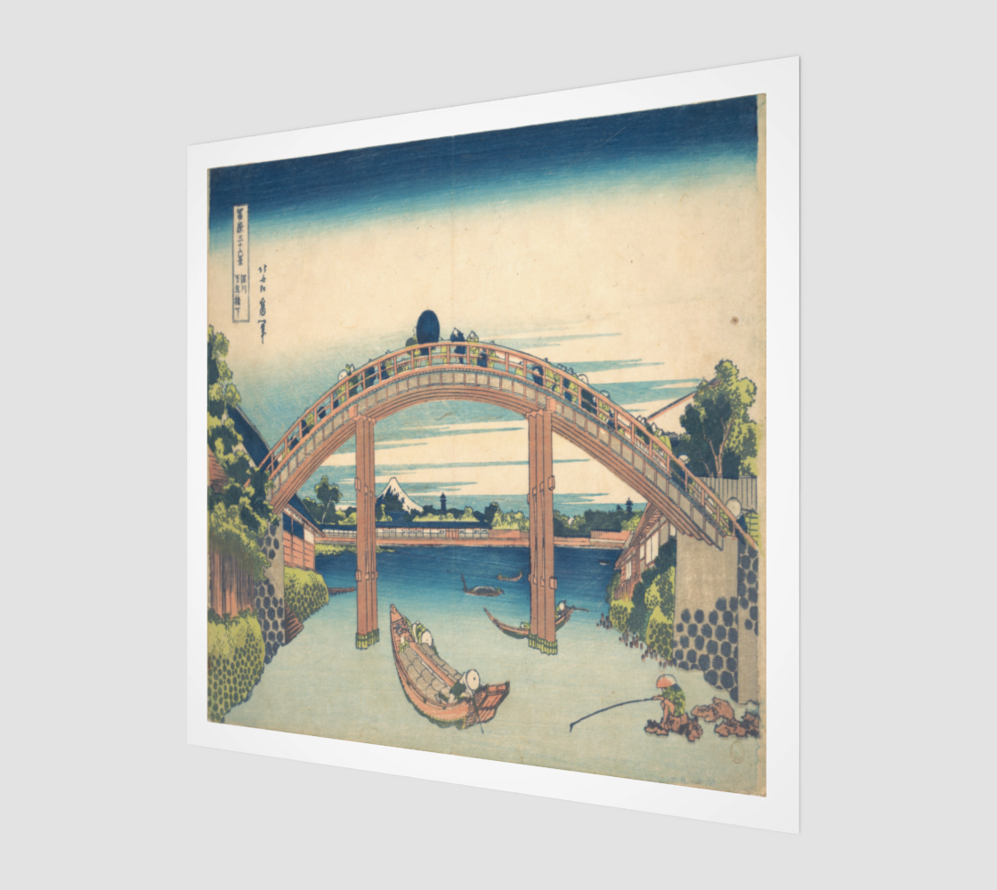 Under the Mannen Bridge at Fukagawa by Katsushika Hokusai