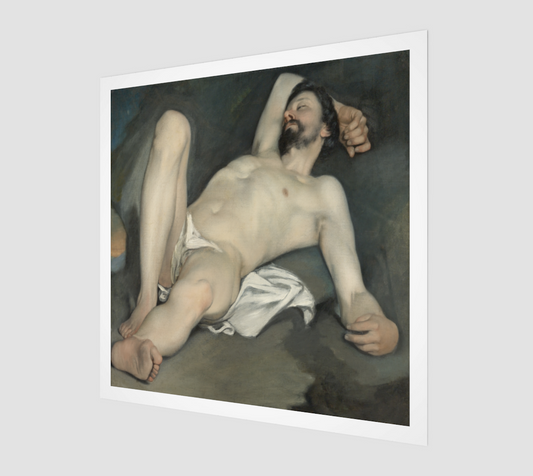 Reclining male nude by Guido Cagnacci