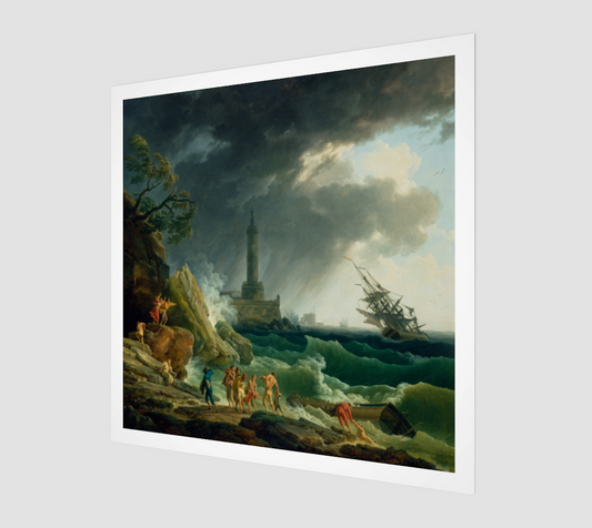 A Storm on a Mediterranean Coast by Claude-joseph Vernet