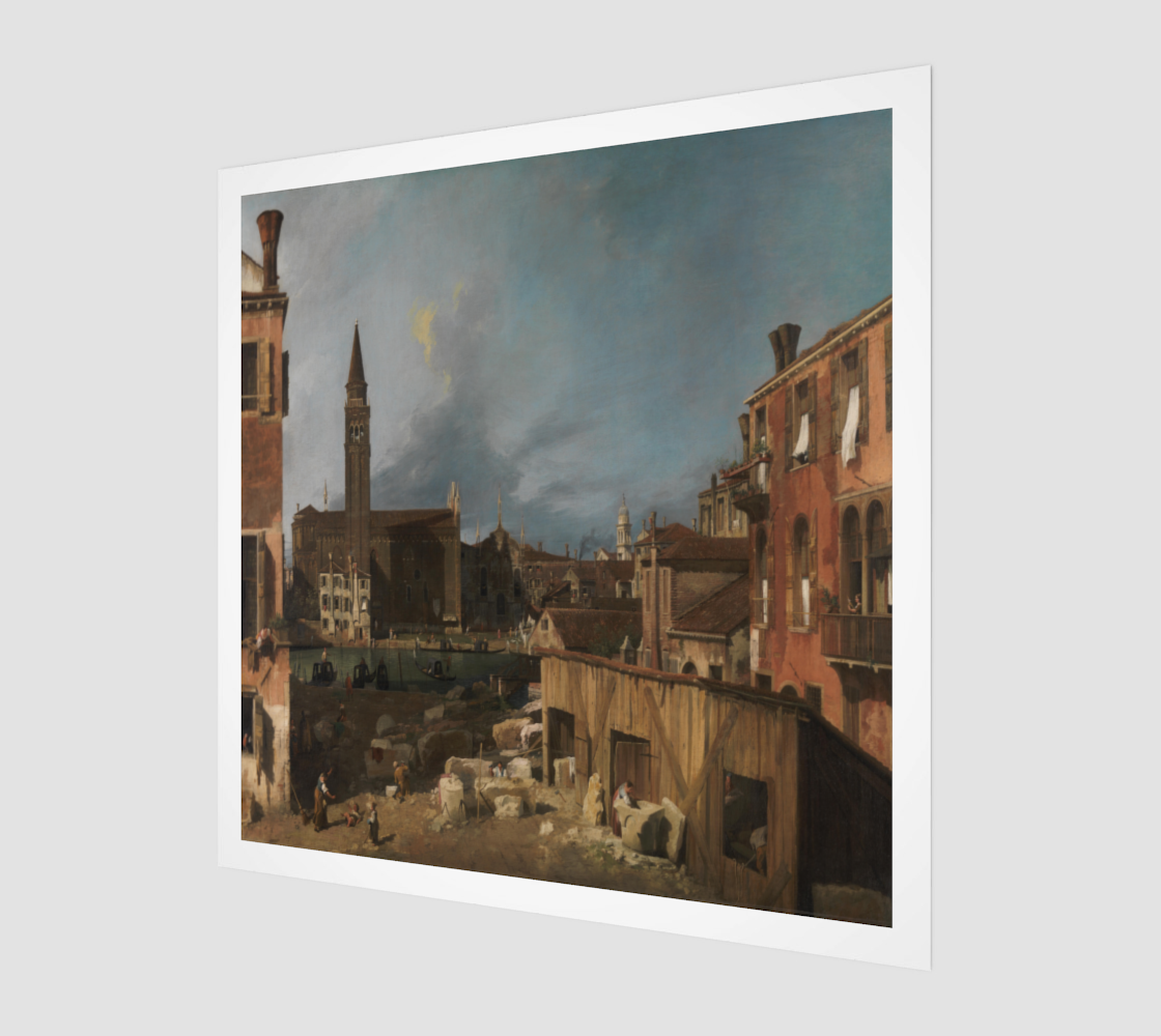 The Stonemason's Yard Painting by Canaletto