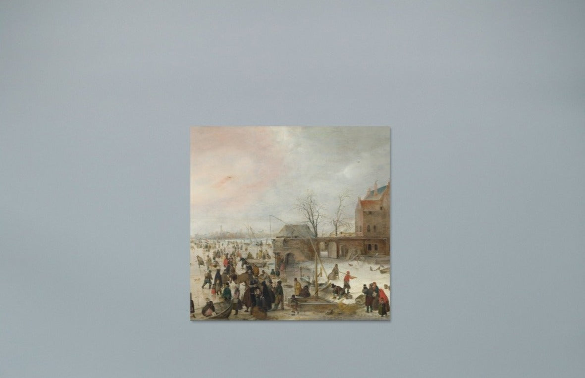 A Scene on the Ice near a Town Painting by Hendrick