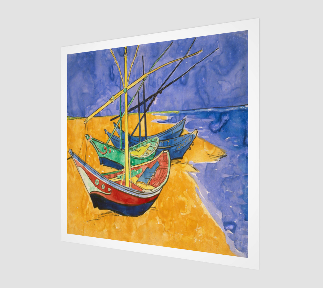 Fishing Boats on the Beach by Vincent Van Gogh