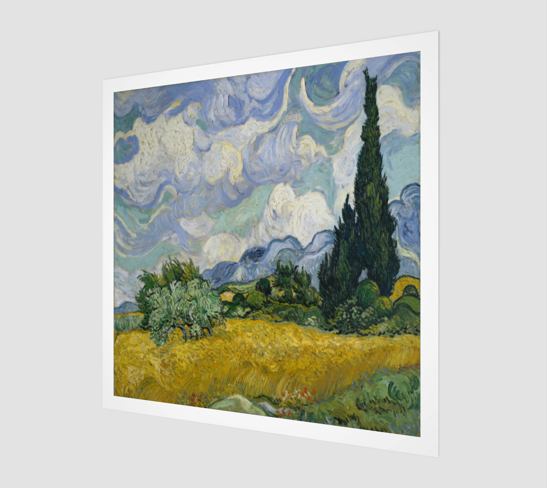 Wheat Field with Cypresses at the Haude Galline near Eygalieres by Vincent van Gogh