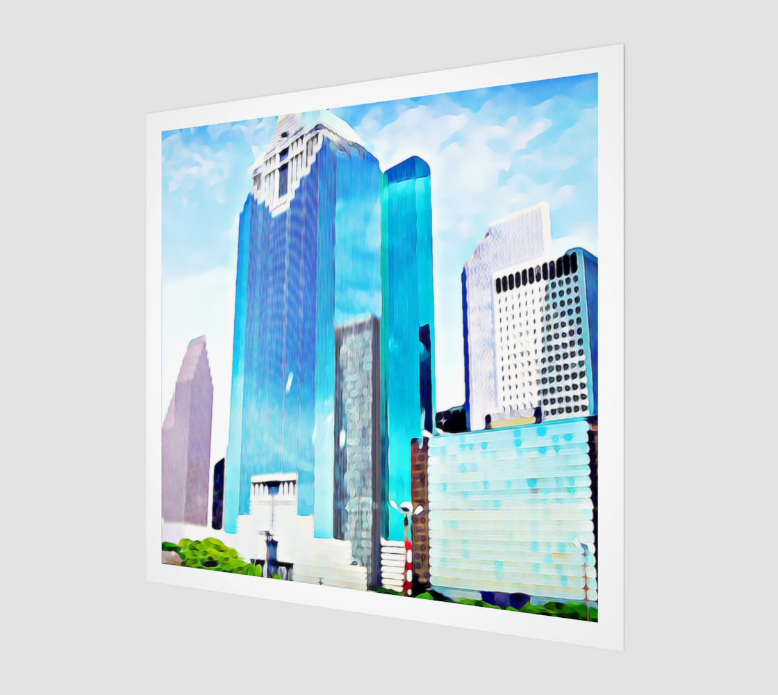 Houston-Skyline-Drawing-Downtown-Skyscrapers