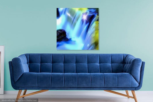 Buy famous artwork The Waterfall Painting - A painting of water falling down from rocks