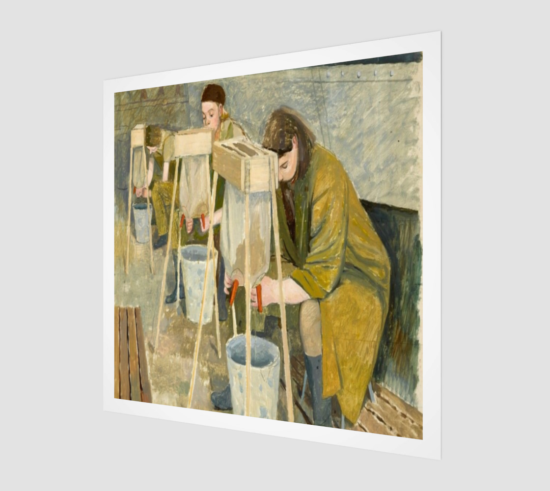 Milking Practice with Artificial Udders by Evelyn Dunbar