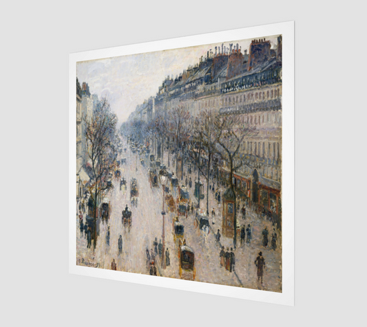 The Boulevard Montmartre on a Winter Morning by Camille Pissarro