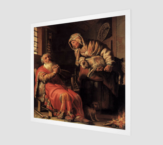 Tobit and Anna with a Kid by Rembrandt van Rijn