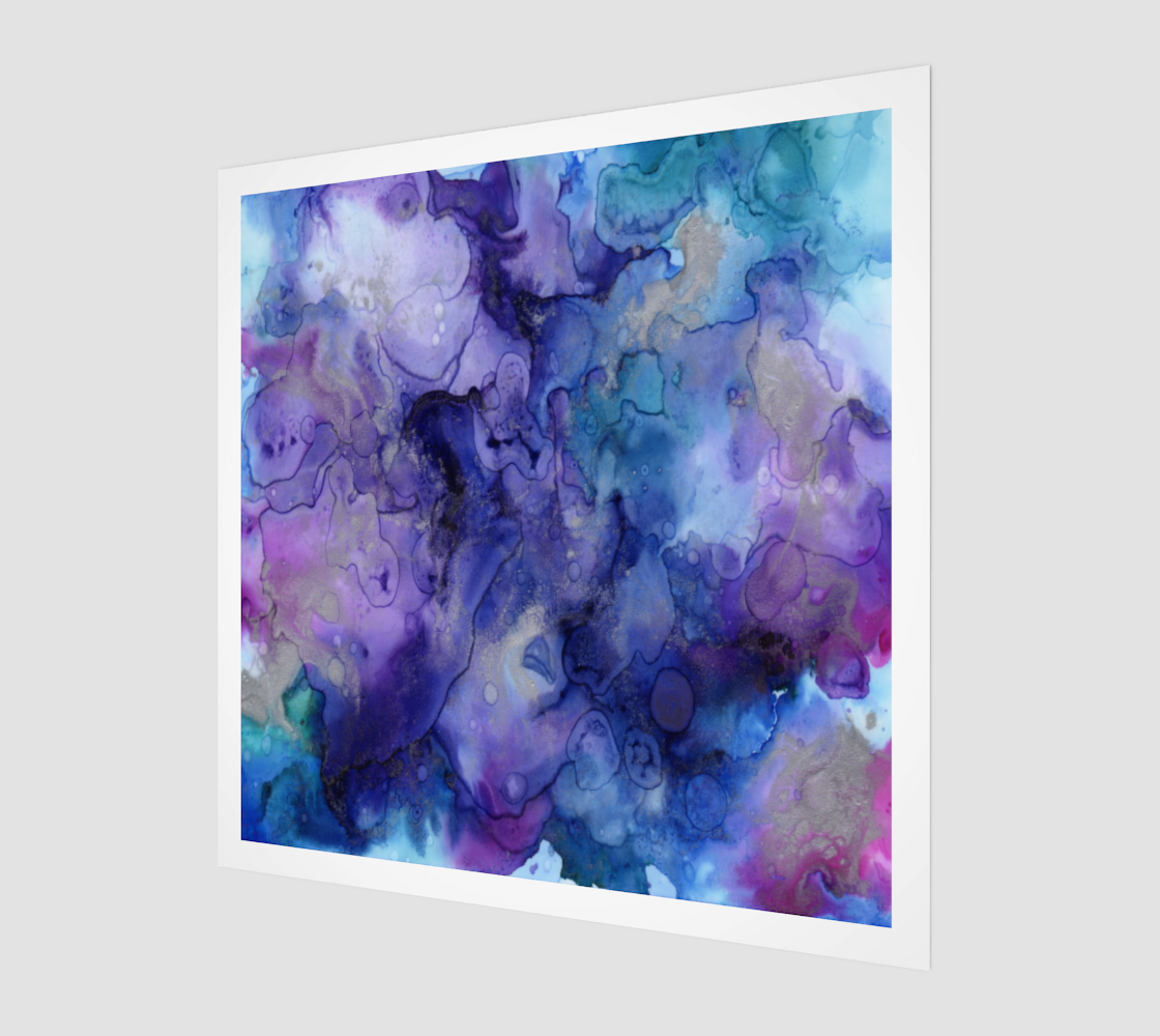 Modern Abstract Purple Bubble Painting